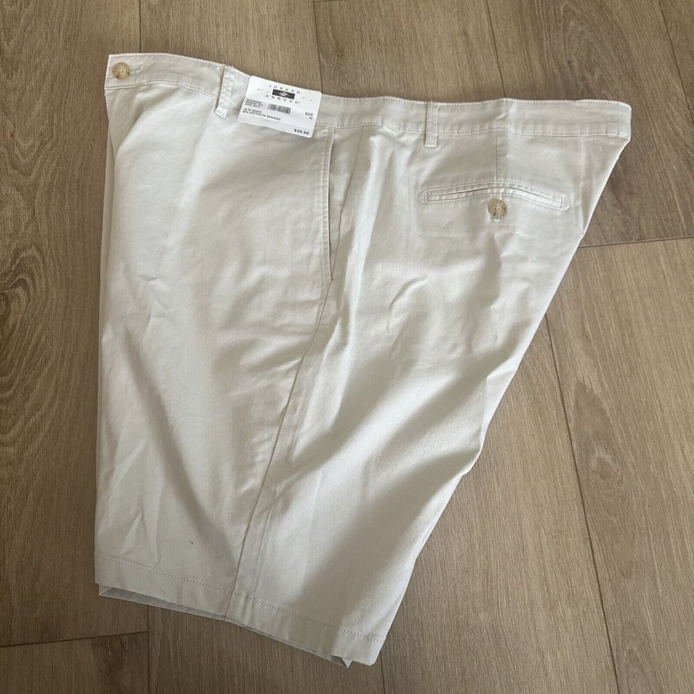 Joseph Abboud Men's‎ Modern Fit Flat Front Chino Shorts Beige 42 NEW